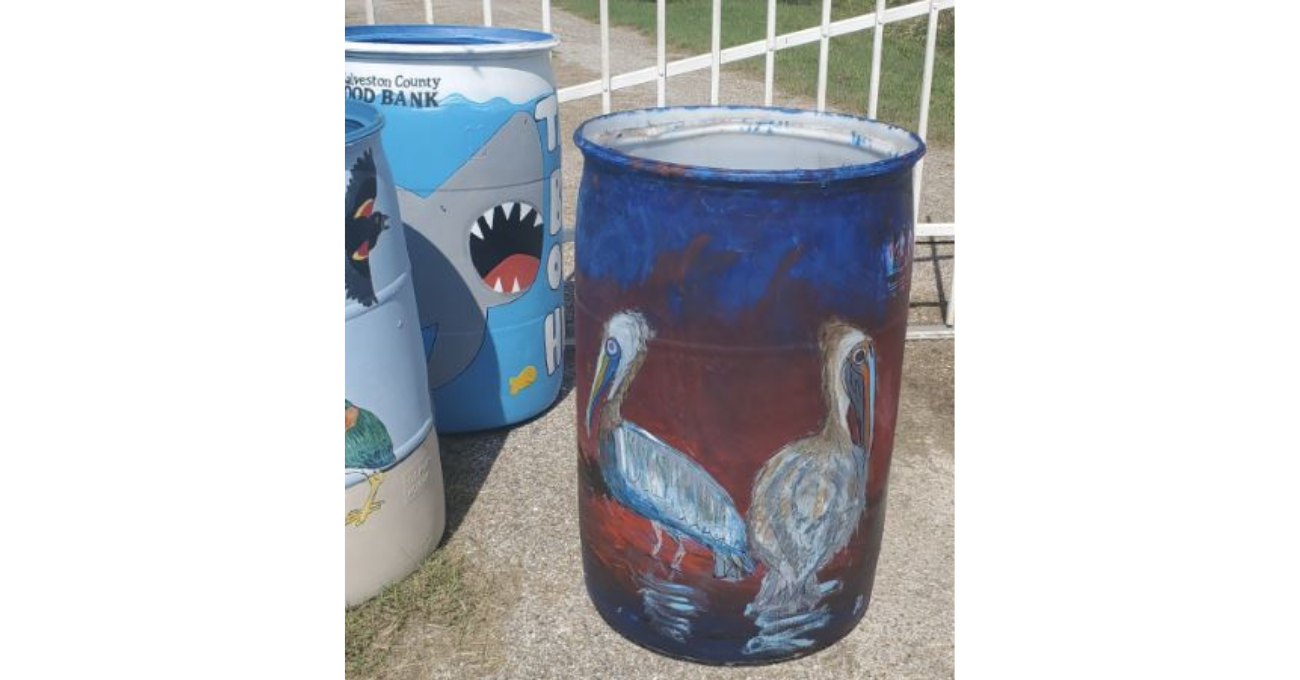 illustrated trash barrel front