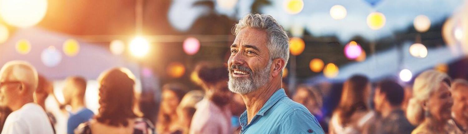 Man at a festive event