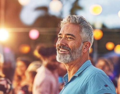 Man at a festive event