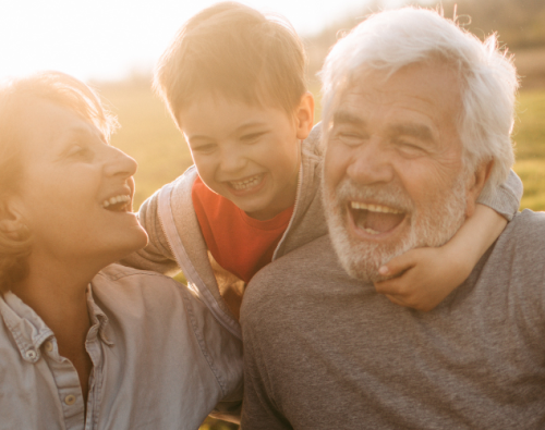 Happy grandparents