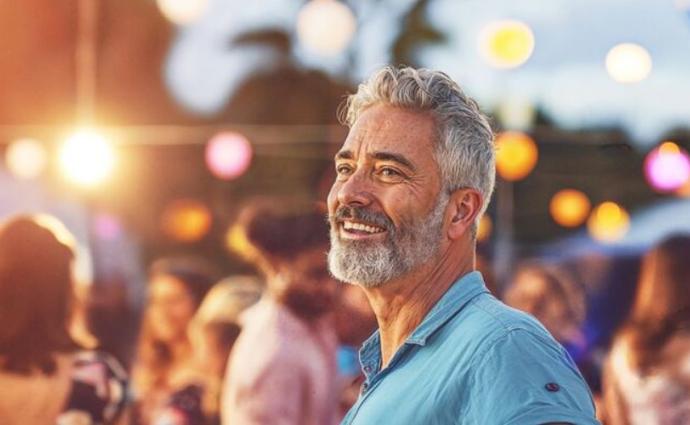 Man at a festive event